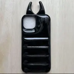 【最安値実施中】　iPhoneケース　ダウンジャケット　デビル　ブラック