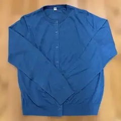 ユニクロ　UVカットクルネックカーディガン　ブルー