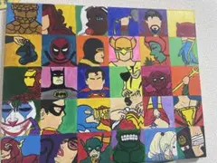 スーパーヒーローキャラクターアートコラージュ