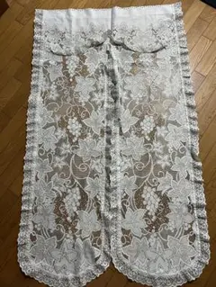 ホワイトレース　のれん　ぶどう柄