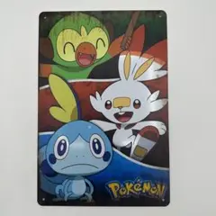 新品 ブリキ看板 ポケモン ヒバニー メッソン サルノリ レトロ インテリア