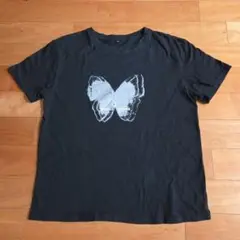 蝶のグラフィック Tシャツ XXXLサイズ 黒