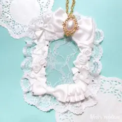 ♡現品販売♡ デコ硬質ケース ホワイト 白 バラ ウエディング レース B8
