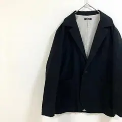 C2624 LOLO（L）テーラードジャケット　綿100% 一つボタン　黒　裏地