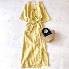 定価3.1万☆デミルクスビームス 麻 2WAY カシュクールワンピース 36
