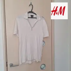 【Sサイズ】H&M ホワイト 半袖ポロシャツ
