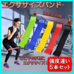 エクササイズ バンド チューブ トレーニングチューブ ゴム 5本セット
