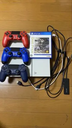 PS4本体 500GBホワイト コントローラー3個セットおまけ付き
