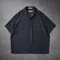 90s PERRY ELLIS レーヨンシャツ 半袖シャツ ブラック