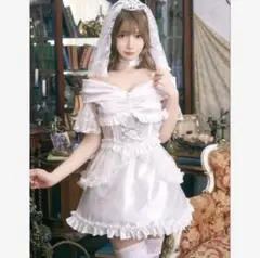 【ハロウィン コスプレ】 花嫁 リリーブライド クリアストーン 肩紐なし