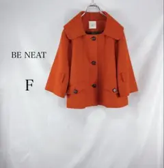 『BE NEAT』ビーニート(F) ペイズリー柄コート/赤 秋冬