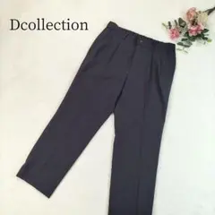 【ディーコレクション】メンズ ツータック スラックス ネイビー ウエスト紐 L
