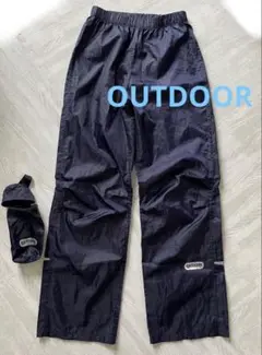 OUTDOOR レインパンツ 150㎝　ネイビー　収納ケース付き　記名あり