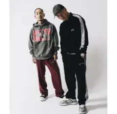 BREATH サイドラインスパンコール　ベロアトラックパンツ BADHOP