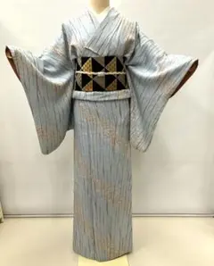 ❪7680❫ ❁ 小紋 (正絹) ❁ パールトーン加工済