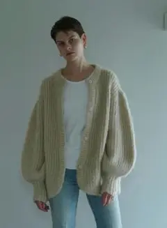 COLOR MOHAIR SHAGGY CARDIGAN