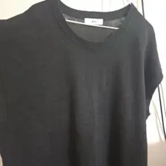 黒 ノースリーブニット ワイド