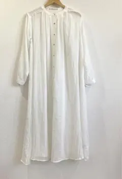 美品】シャツワンピース ワンピース　マキシ丈　ロング　羽織り　コットン　ガーゼ
