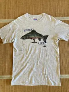 90s 古着　ブルックトラウト Tシャツ グレー M