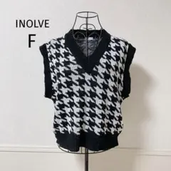 ♡ヴィンテージ♡ ニットベスト　ノースリーブニットトップス　千鳥柄　スキッパー