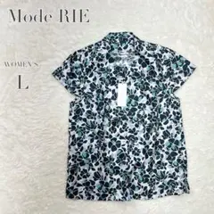 新品✨【モードリエ 】総柄シャツ ブラウス ハーフジップ 日本製 大きめ 派手