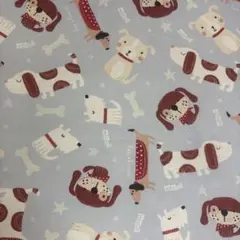 1M薄帆布　犬　ワンコ　プリント生地シーチングコットン綿布