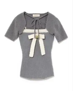 andmary Bicolor ribbon tops white