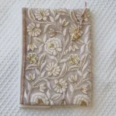 インド刺繍のブックカバー　文庫サイズ