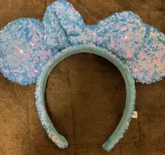 ディズニー カチューシャ スパンコール 水色