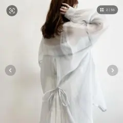 BACKスリットシャツ グレー Heather