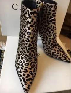 ラメキラキラ豹柄ショットブーツ