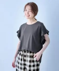 エニィファム ストレッチピケフリルTシャツ