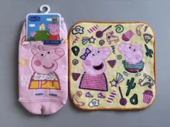 ペッパピッグ タオルハンカチ&靴下(15cm〜22cm) ちょっと訳有り