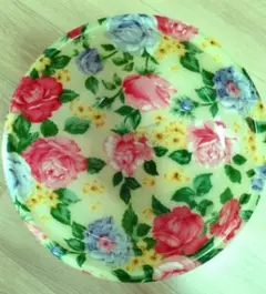 花柄プラスチック製洗面器　やまぶき色(渋い黄色)