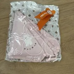Hotman ピンク クマ刺繍 ハンカチ 32x32cm