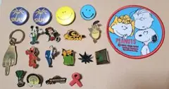 ミッキー　キャラクター　アメリカ　ユーロ　ピンバッジ　スヌーピー　ワッペン