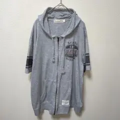 Turning On ヴィンテージ　グレー　パーカー　半袖　カジュアル　3L