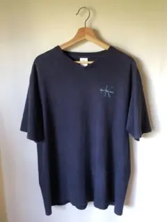 90s ヴィンテージ USA製 カルバンクライン ネイビー Vネック Tシャツ