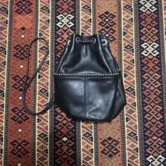 Barneys New York 巾着バッグ　黒　スタッズ