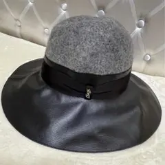 帽子 Borsalino ボルサリーノ インポート 58 グレー 黒 女優帽