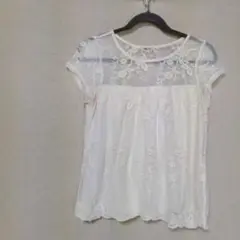 Lily Star Mサイズ レースデザイン ホワイト 半袖 トップス