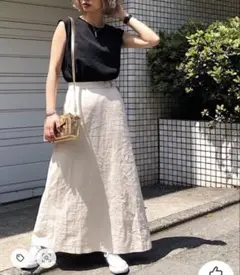 ページボーイ トルココットンクルーネックノースリーブ ベージュ