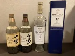 山﨑12年・山﨑・マッカランシェリーオークカスク空き瓶・ダブルカスク空箱