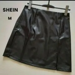 MSHEIN /黒 ミニスカート M スリット入り