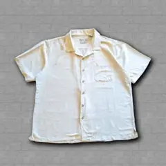 00s USA古着 Batik Bay アロハシャツ 無地ライク シルク100%