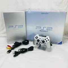 動品 PS2 本体 サテンシルバー 元箱付 シリアル一致 SCPH-50000