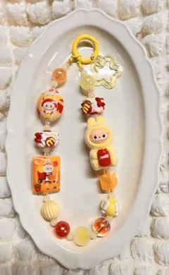 ラブブ×コーラ×マック　イエロー　ストラップ