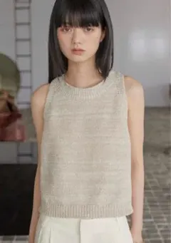 【dium. 】sleeve summer knit tank top