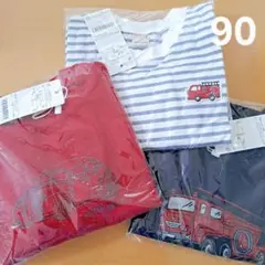 新品未開封 プティプラ BOYS トレーナー 長袖T ロンT 90 3枚セット