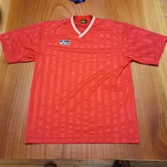 asics 赤 ストライプ シャツ